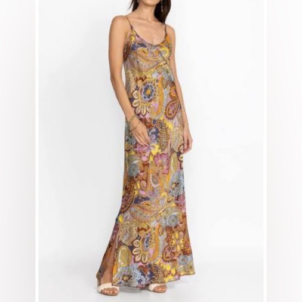 Johnny Was Sandalwood Silk Maxi Dress - Picture 2 of 8